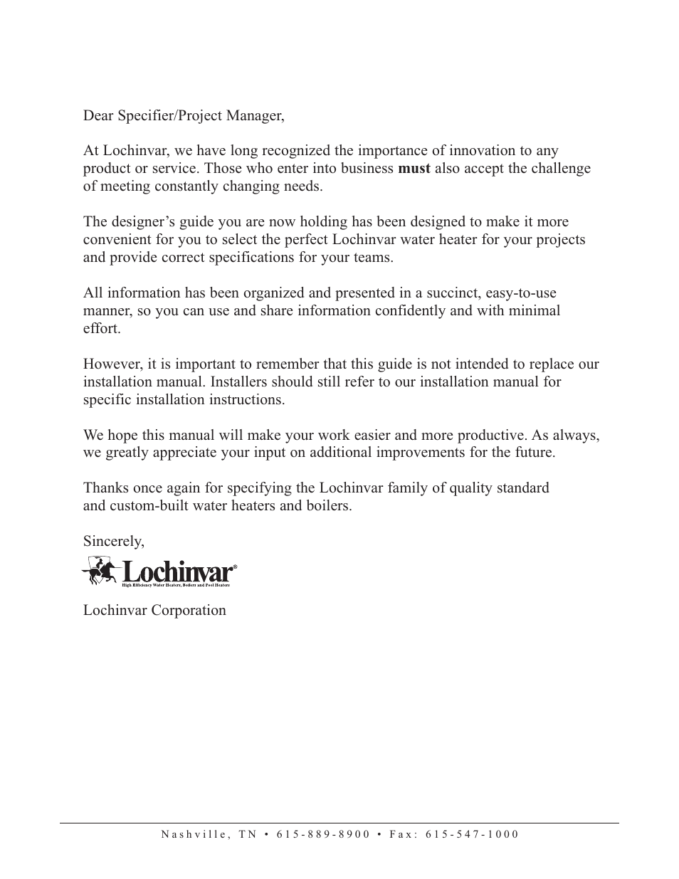 Lochinvar COPPER-FIN CW 745 User Manual | Page 2 / 24