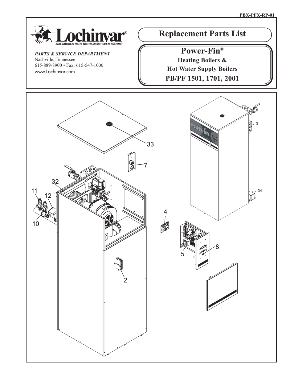 Lochinvar PB/PF 1501 User Manual | 4 pages