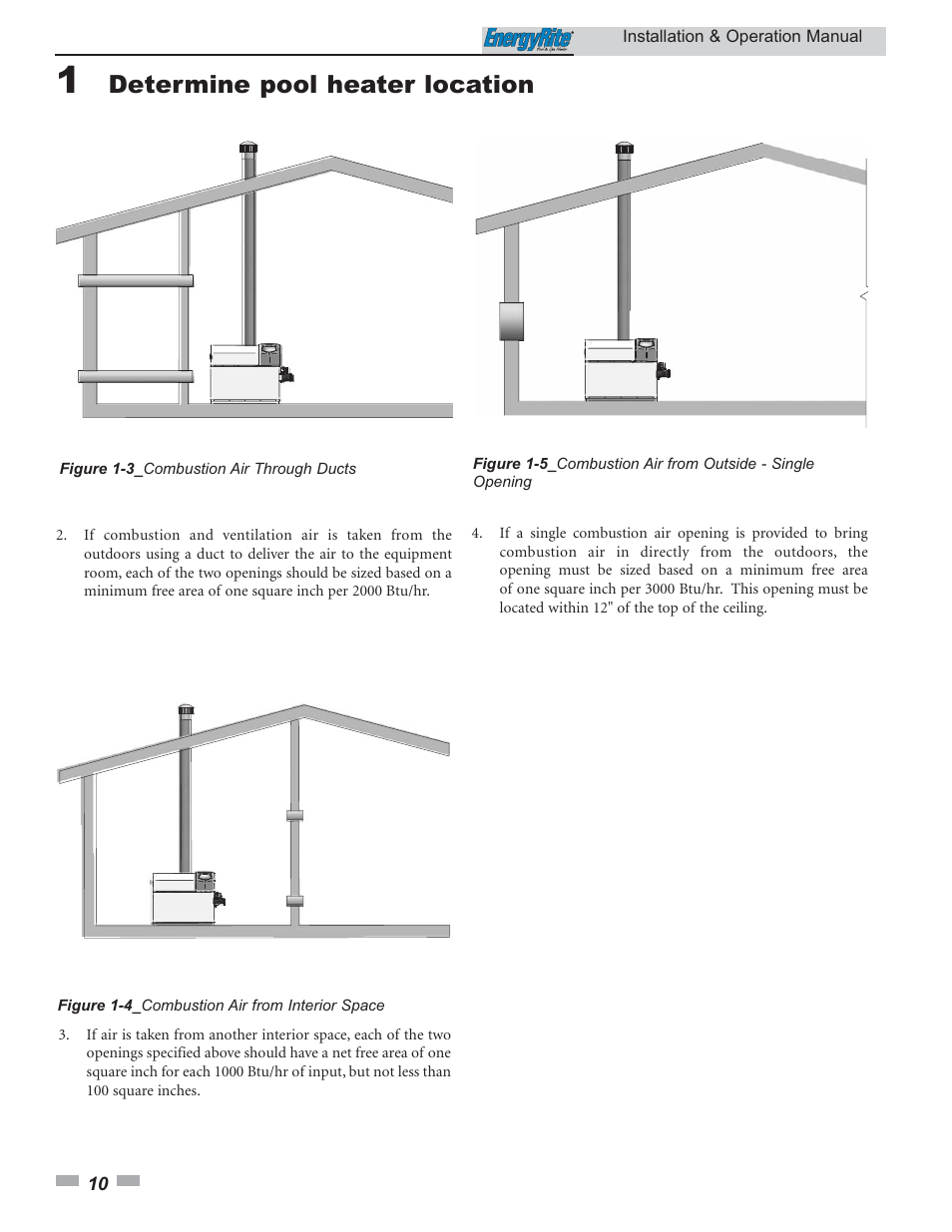 Determine pool heater location | Lochinvar EnergyRite ER302 User Manual | Page 10 / 52