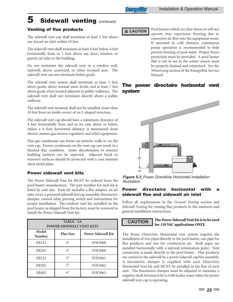 Sidewall venting, The power directaire horizontal vent system | Lochinvar EnergyRite ER302 User Manual | Page 25 / 52