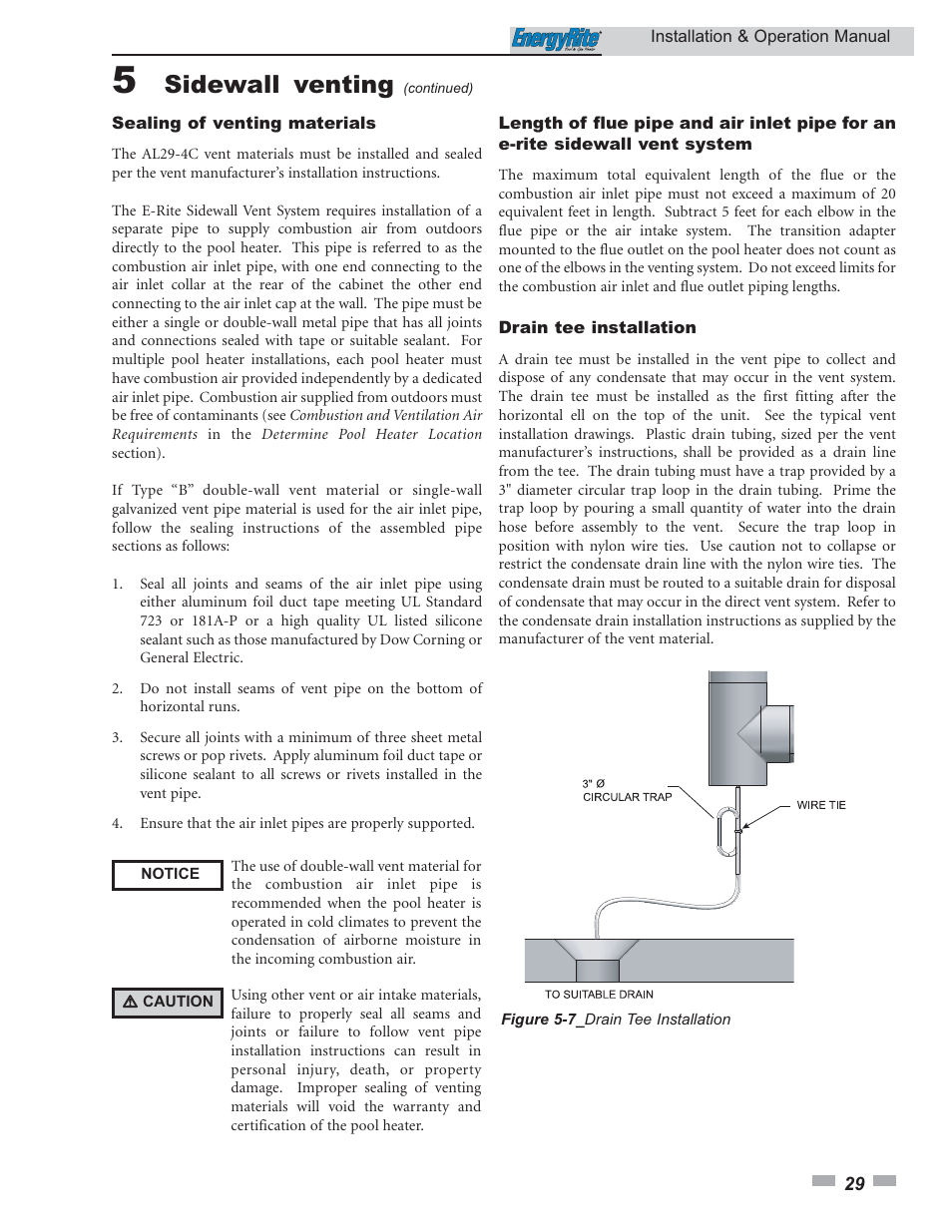 Sidewall venting | Lochinvar EnergyRite ER302 User Manual | Page 29 / 52