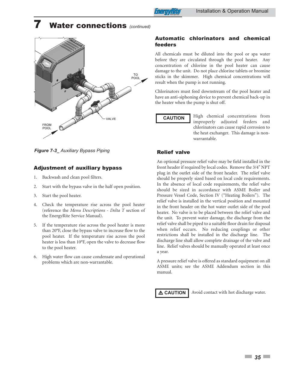 Water connections | Lochinvar EnergyRite ER302 User Manual | Page 35 / 52