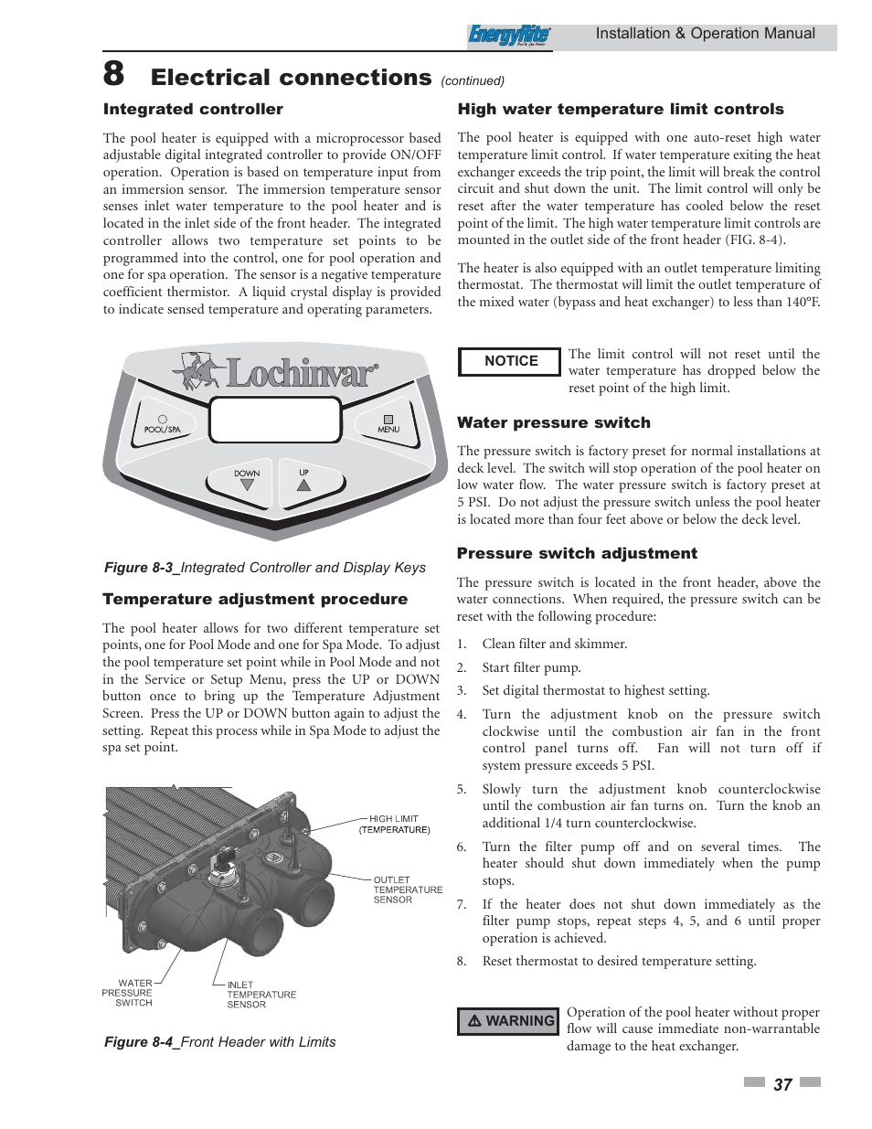 Electrical connections | Lochinvar EnergyRite ER302 User Manual | Page 37 / 52