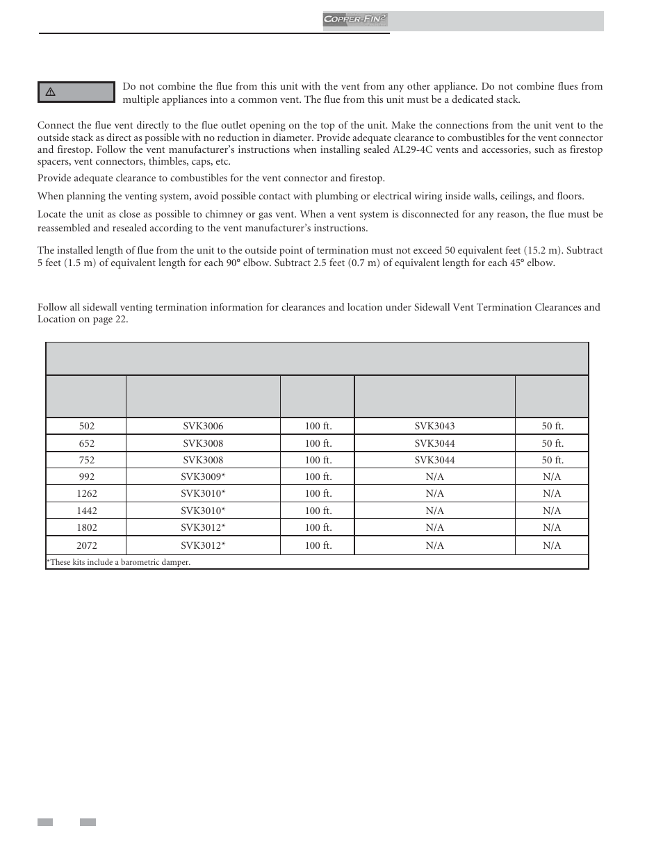 Venting | Lochinvar COPPER-FINN2 502 User Manual | Page 24 / 68