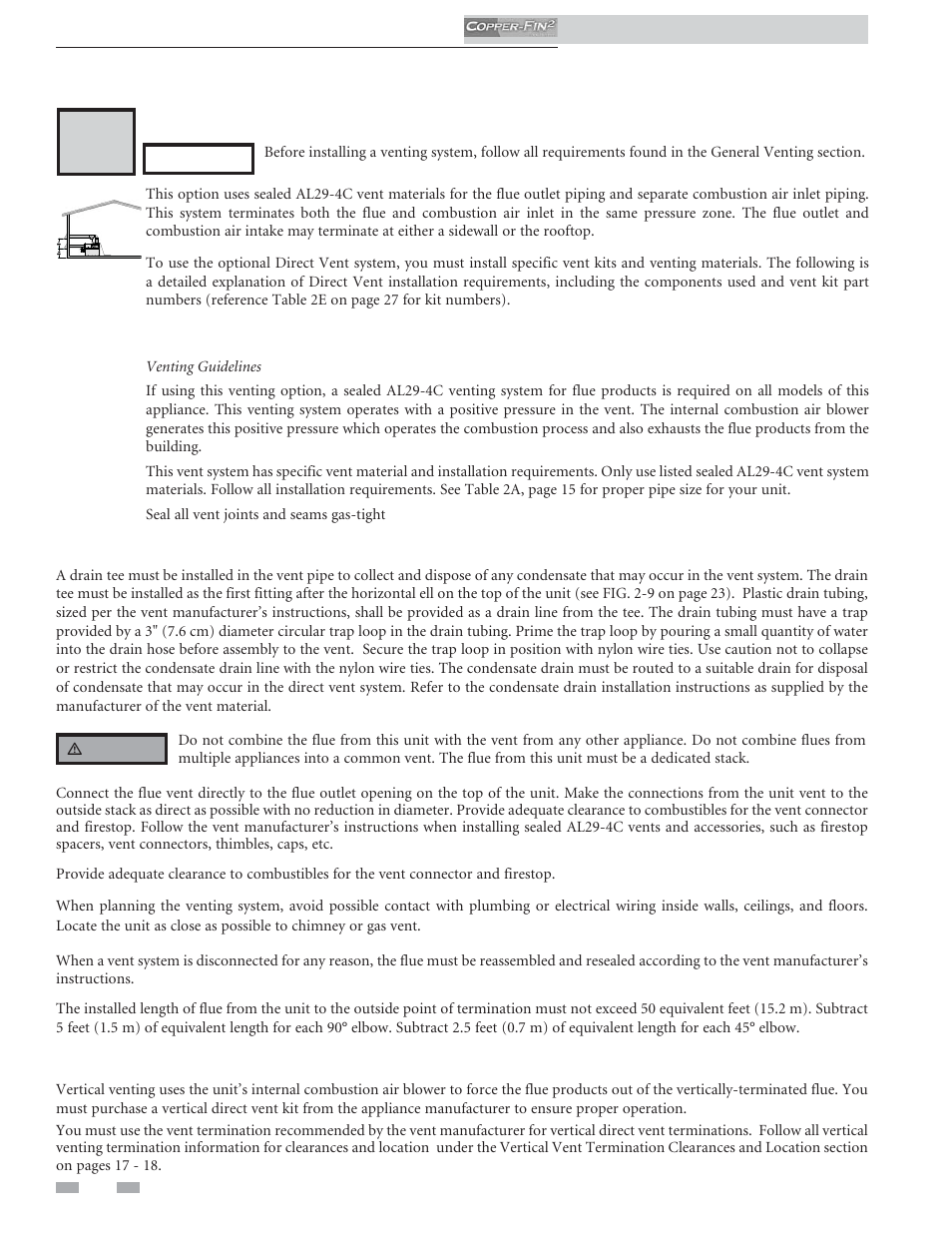 Venting | Lochinvar COPPER-FINN2 502 User Manual | Page 26 / 68
