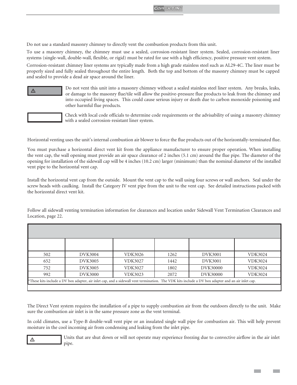 Venting | Lochinvar COPPER-FINN2 502 User Manual | Page 27 / 68
