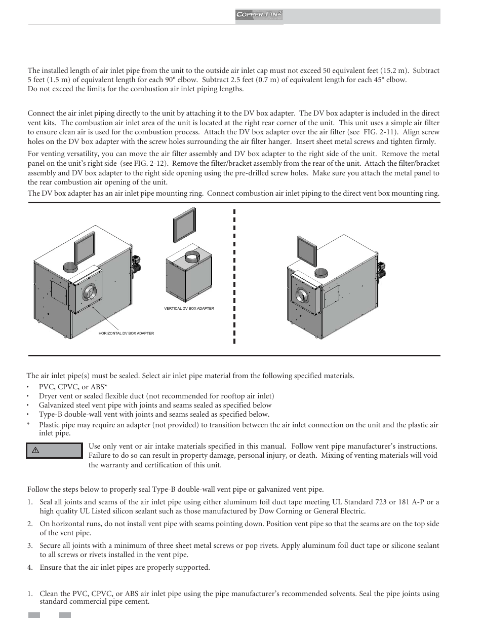 Venting | Lochinvar COPPER-FINN2 502 User Manual | Page 28 / 68