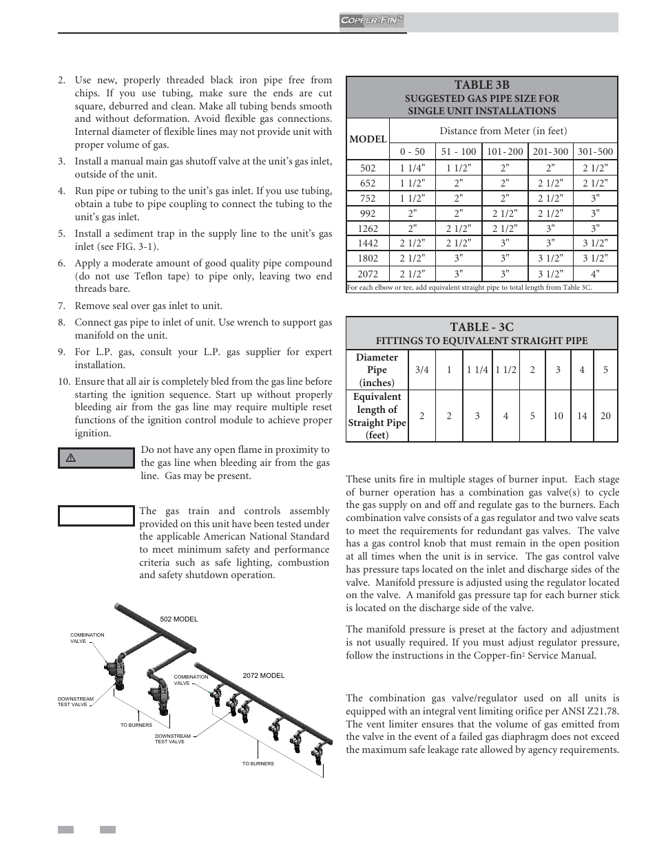 Gas connections, Combination gas valves | Lochinvar COPPER-FINN2 502 User Manual | Page 32 / 68