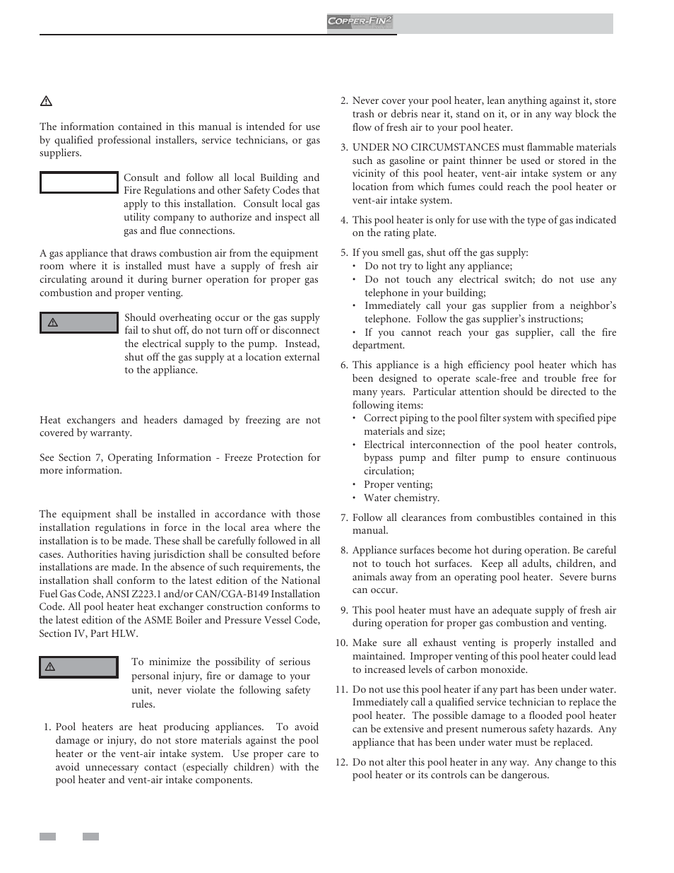 Please read before proceeding, Safety information | Lochinvar COPPER-FINN2 502 User Manual | Page 4 / 68