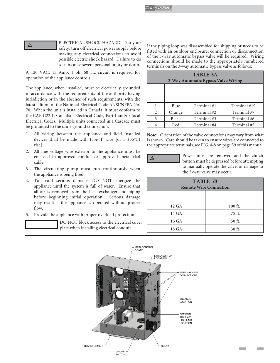 Electrical connections, Way automatic bypass valve wiring, General information | Lochinvar COPPER-FINN2 502 User Manual | Page 41 / 68