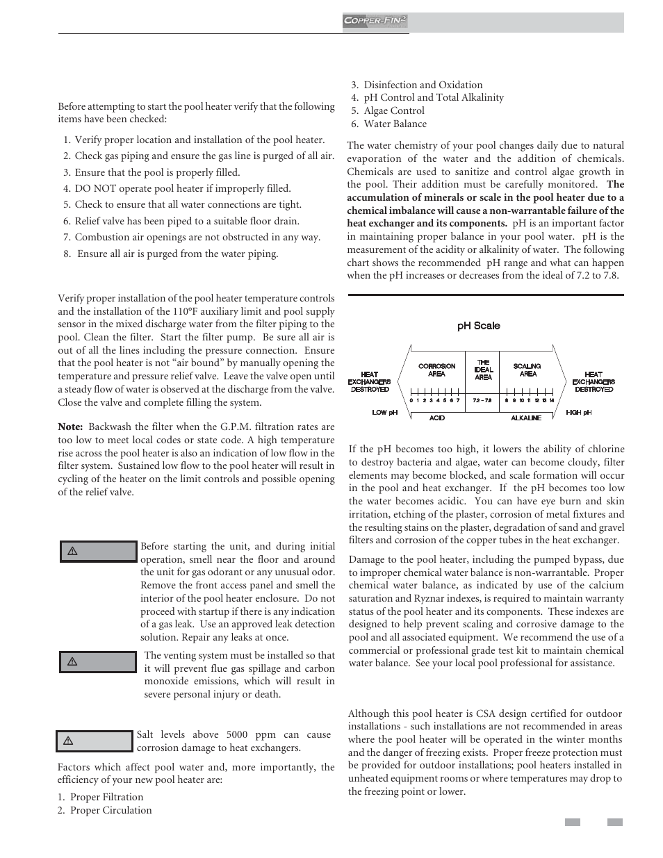 Startup, Pre-start checklist | Lochinvar COPPER-FINN2 502 User Manual | Page 45 / 68