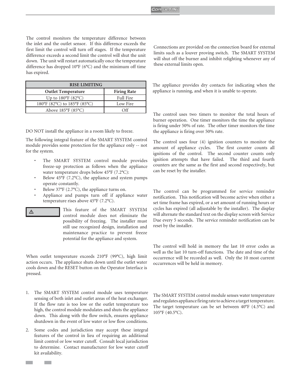 Operating information | Lochinvar COPPER-FINN2 502 User Manual | Page 50 / 68