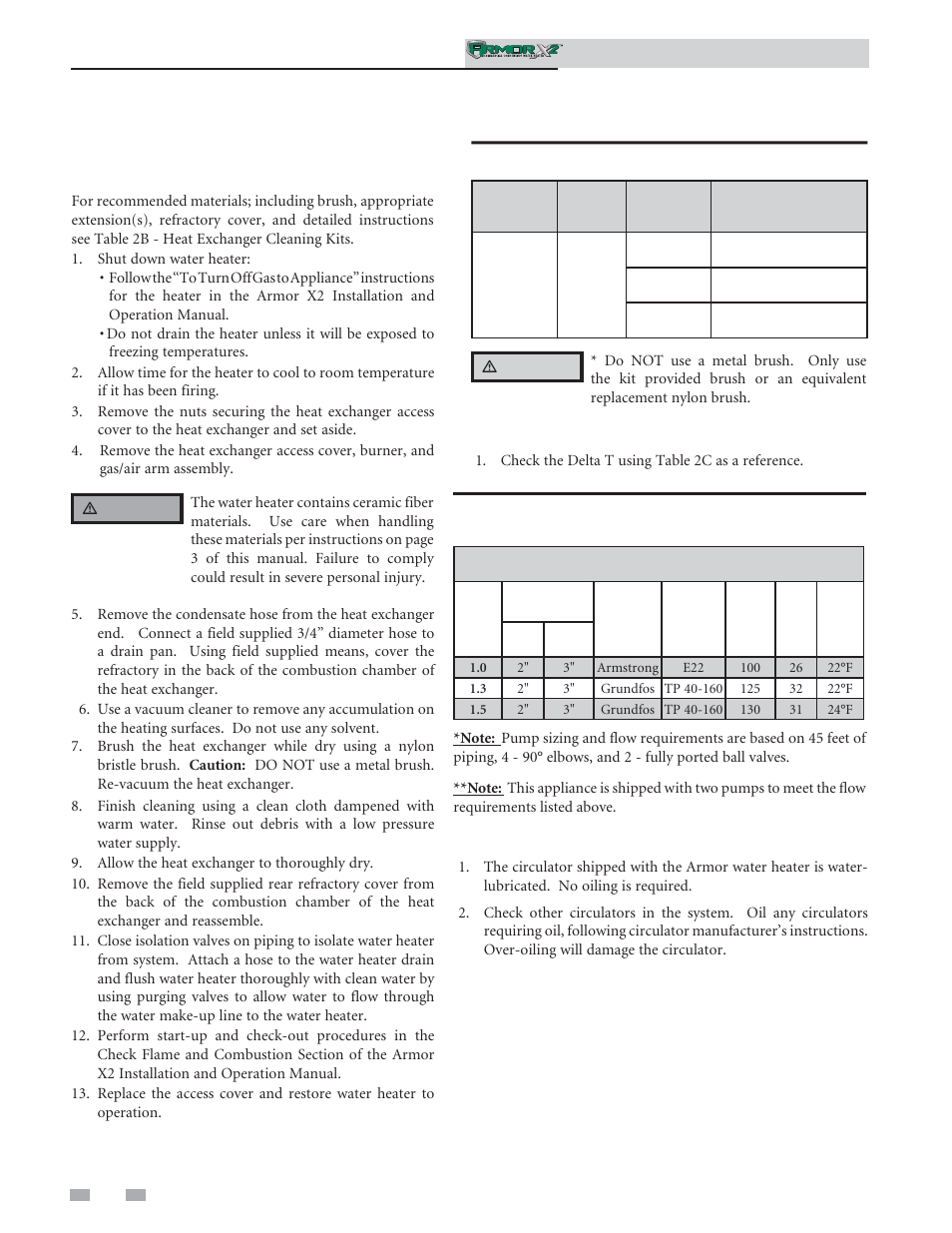 Maintenance, Cleaning water heater heat exchanger, Check delta t | Oiled bearing circulators | Lochinvar ArmorX2 1.5 User Manual | Page 36 / 52