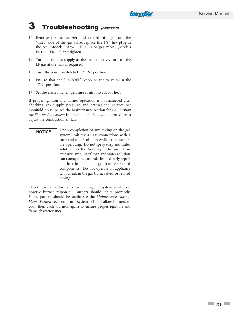 Troubleshooting | Lochinvar EnergyRite ER402 User Manual | Page 31 / 32