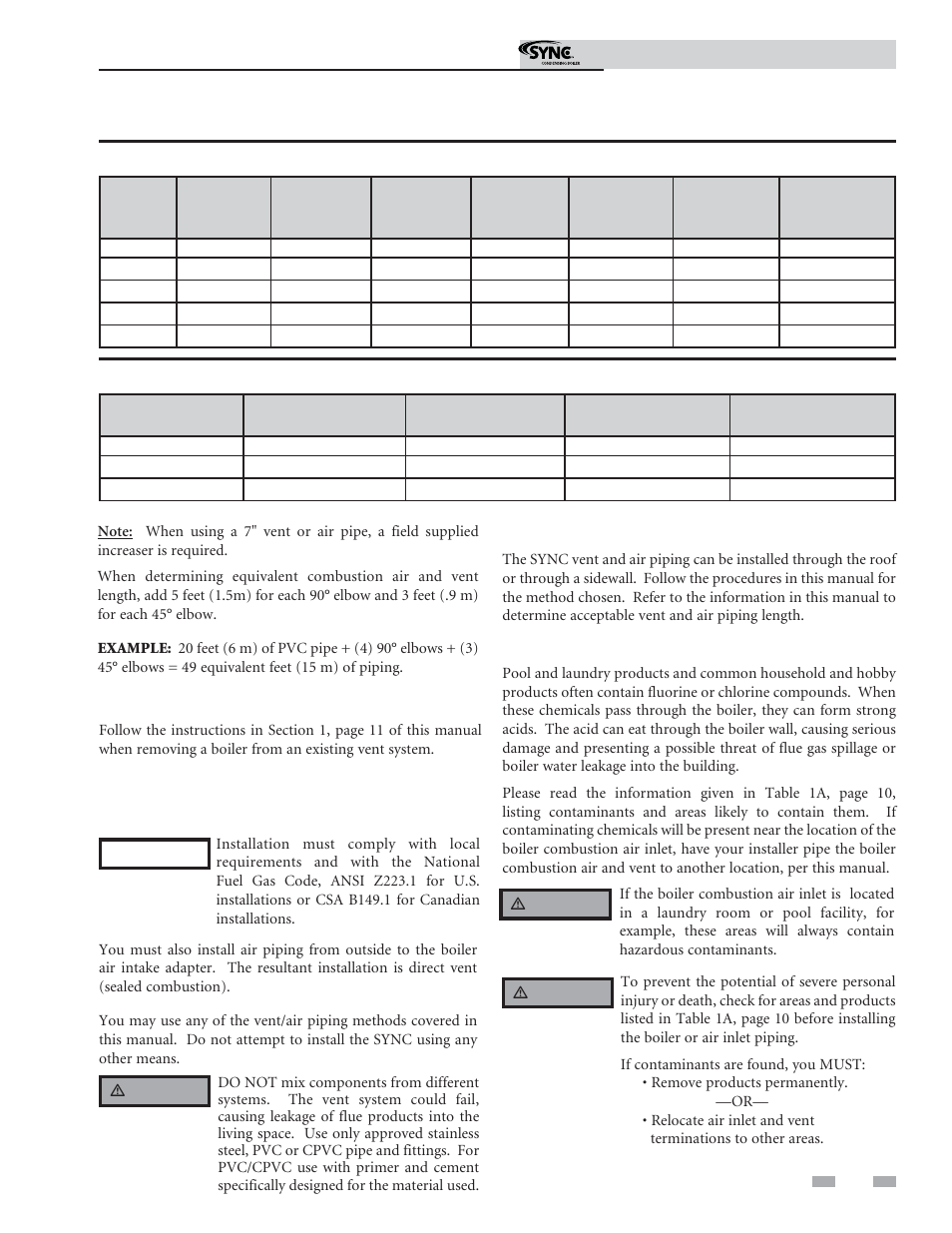 General, Venting | Lochinvar SYNC 1.3 User Manual | Page 21 / 68