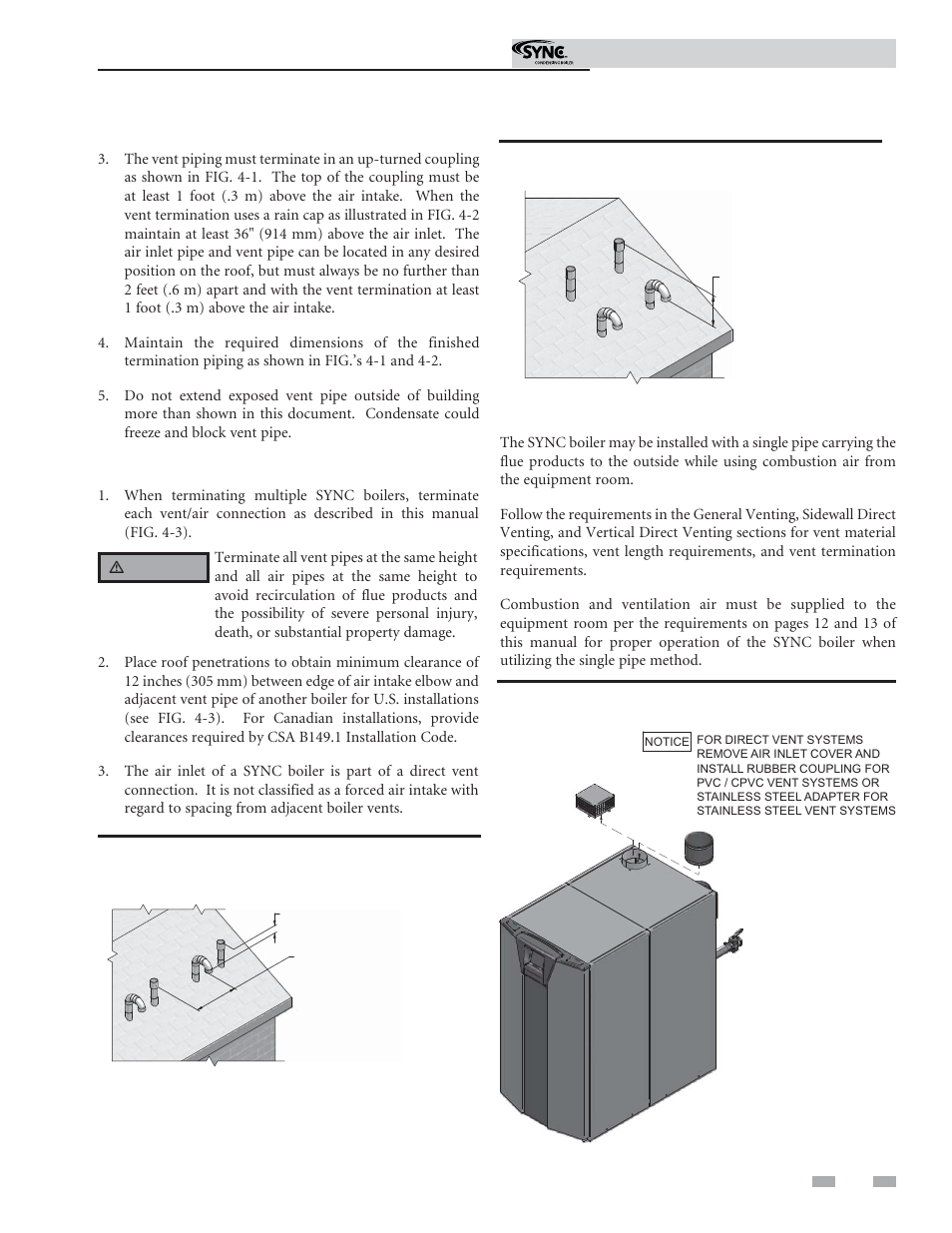 Vertical direct venting, Room air | Lochinvar SYNC 1.3 User Manual | Page 27 / 68