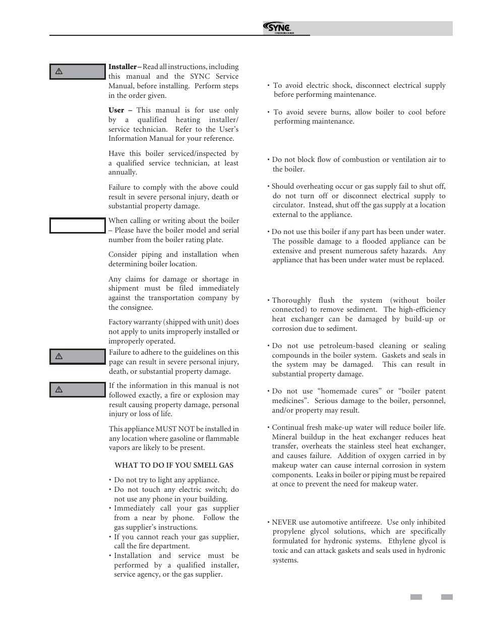 Please read before proceeding | Lochinvar SYNC 1.3 User Manual | Page 3 / 68