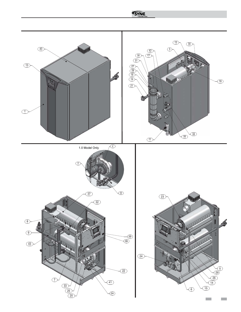 The sync - how it works, Installation & operation manual, Left side (inside unit) | Right side (inside unit), Front view rear view | Lochinvar SYNC 1.3 User Manual | Page 5 / 68