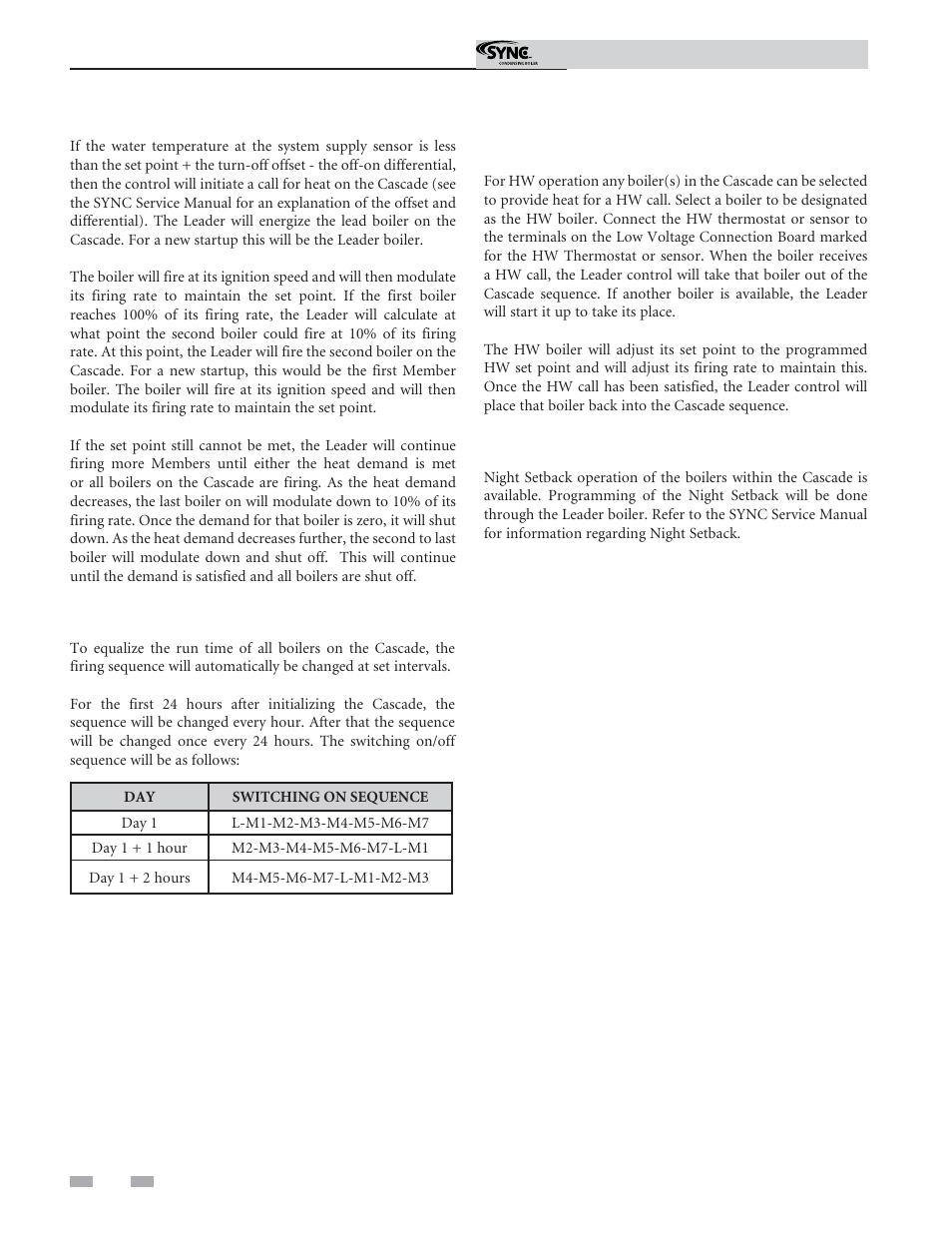 Operating information | Lochinvar SYNC 1.3 User Manual | Page 52 / 68