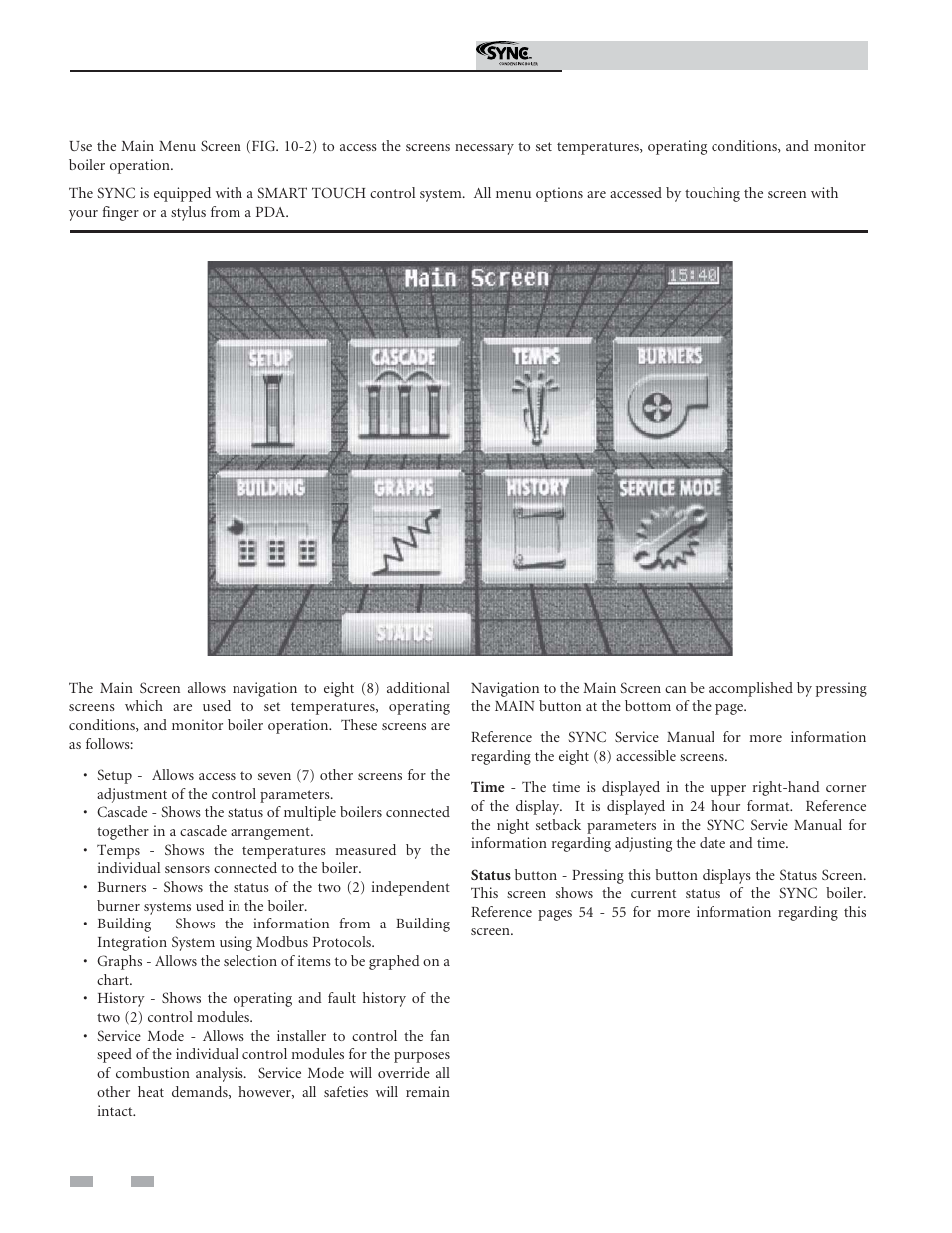 Operating information | Lochinvar SYNC 1.3 User Manual | Page 56 / 68