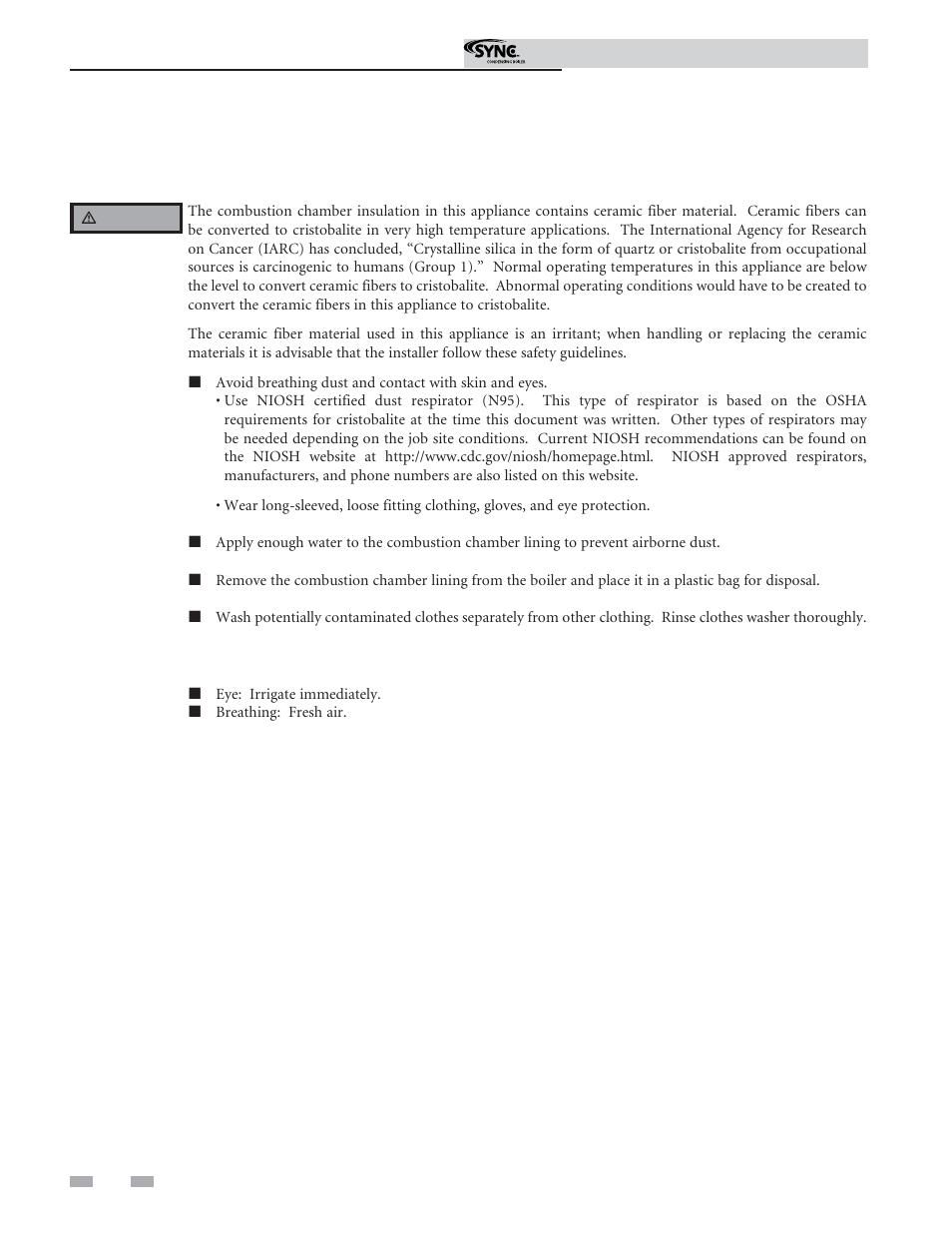 Maintenance | Lochinvar SYNC 1.3 User Manual | Page 62 / 68