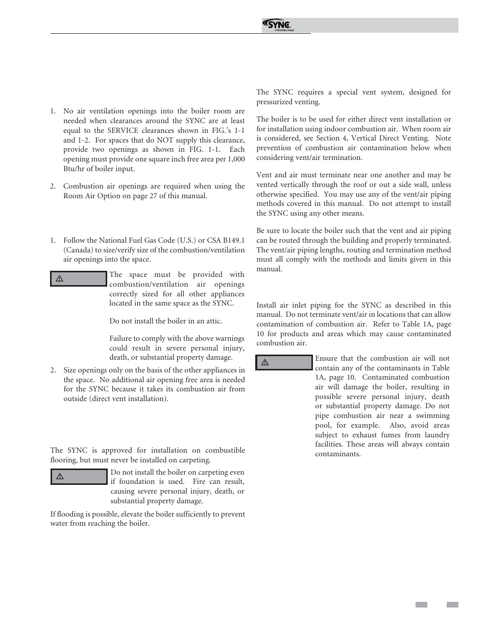 Determine boiler location | Lochinvar SYNC 1.3 User Manual | Page 9 / 68