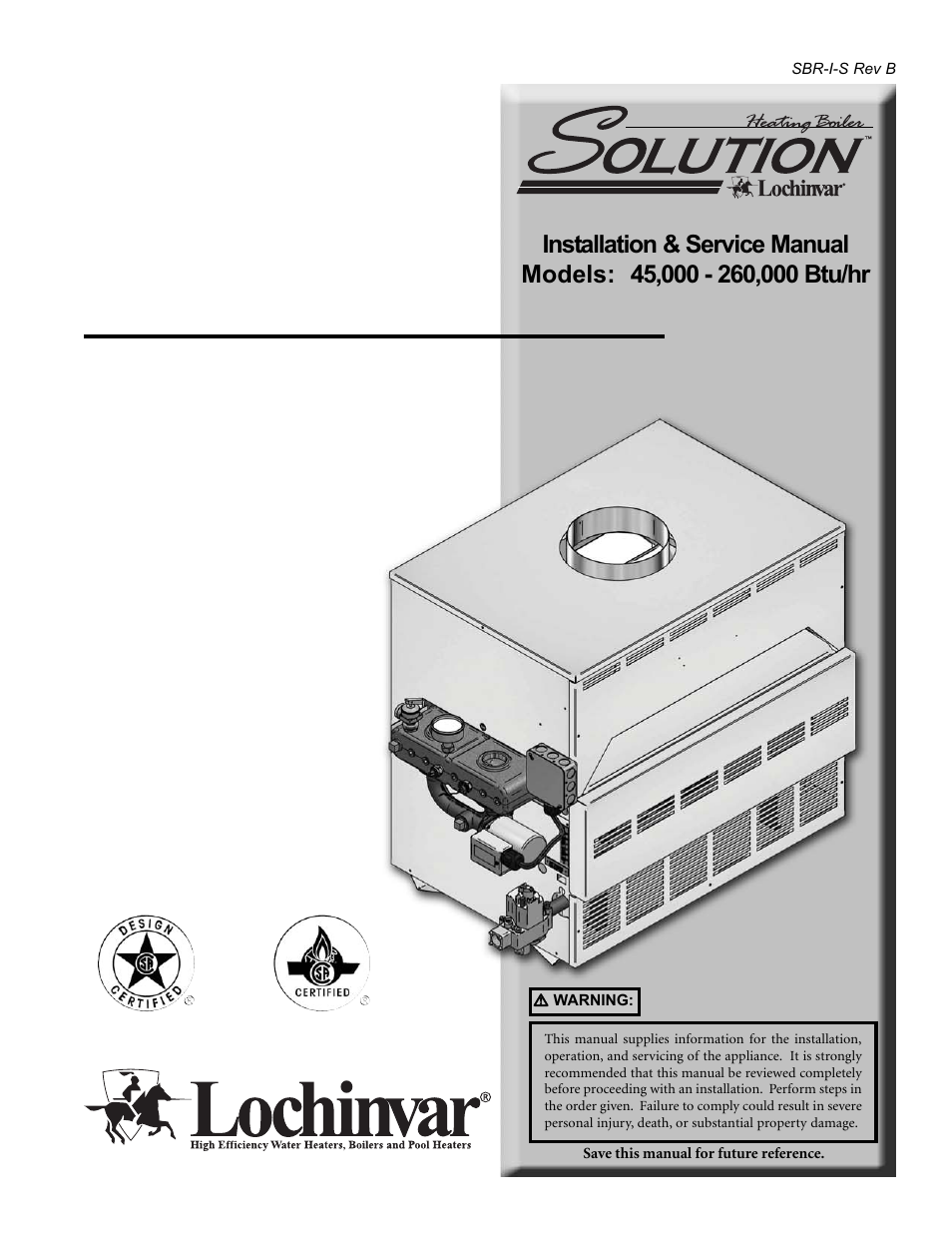 Lochinvar SOLUTION 45000 User Manual | 52 pages