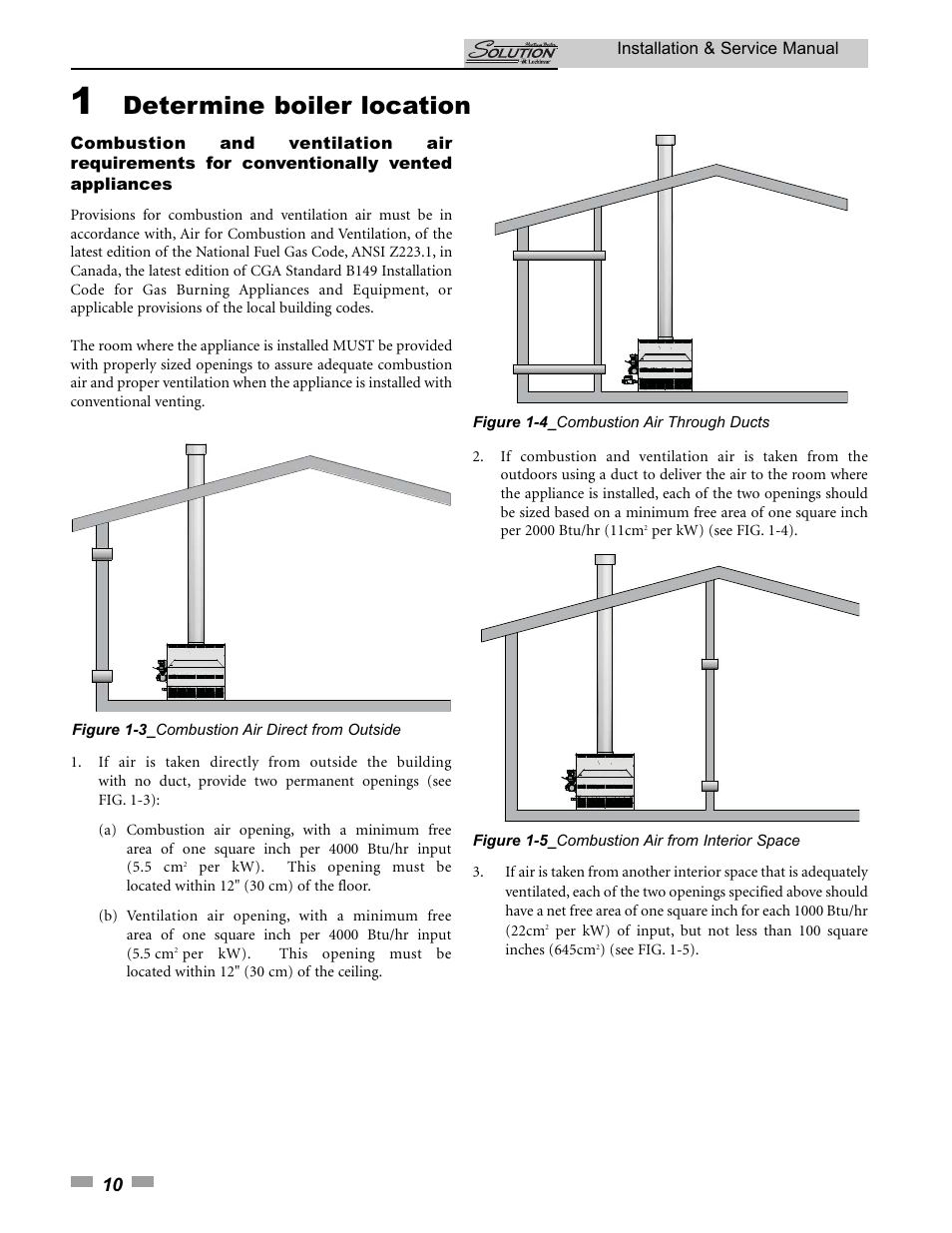 Determine boiler location | Lochinvar SOLUTION 45000 User Manual | Page 10 / 52