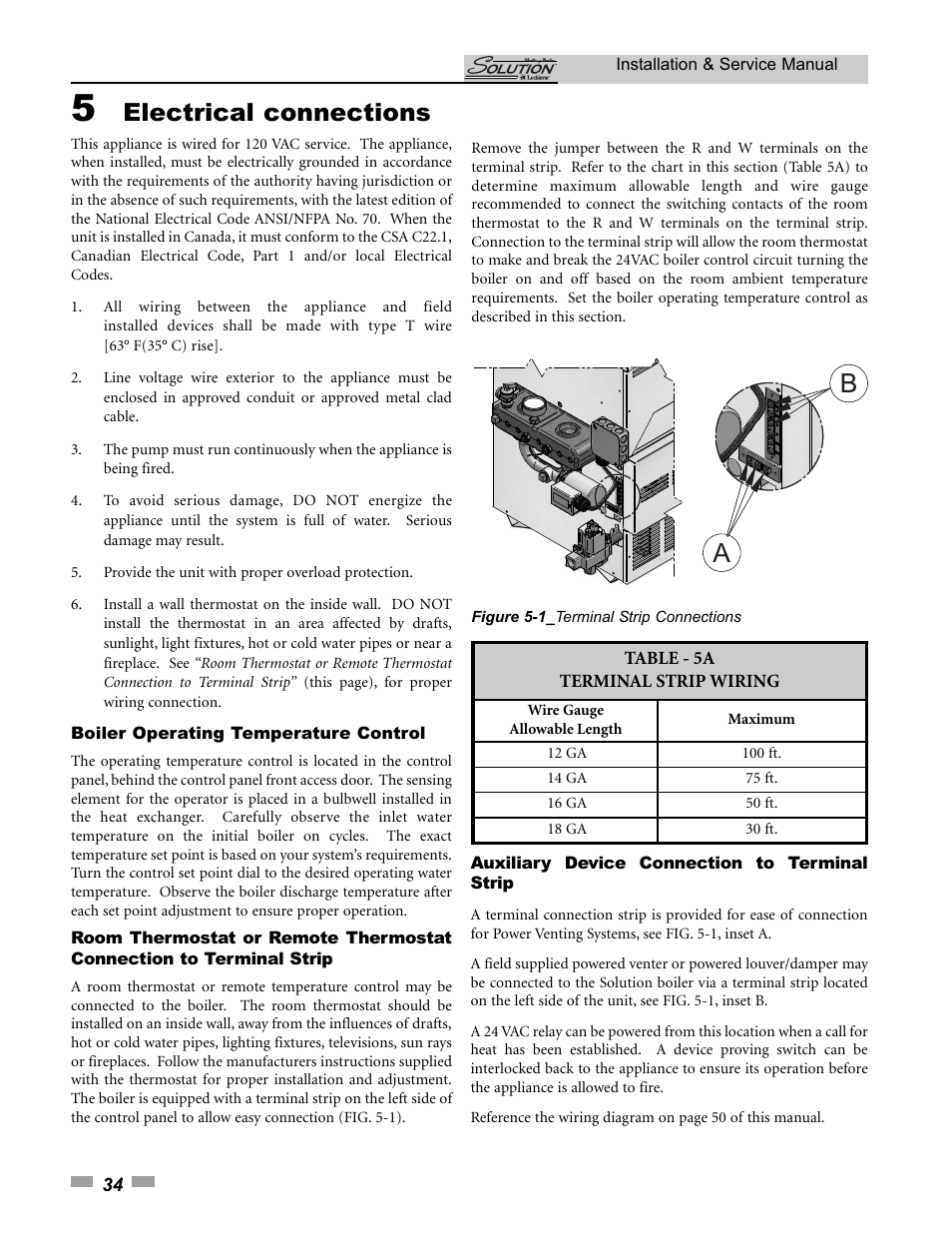 Electrical connections | Lochinvar SOLUTION 45000 User Manual | Page 34 / 52