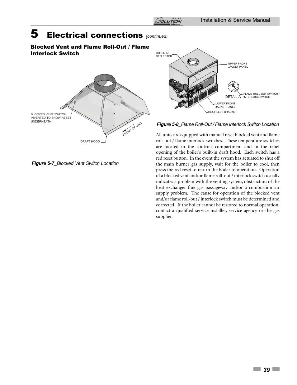 Electrical connections | Lochinvar SOLUTION 45000 User Manual | Page 39 / 52