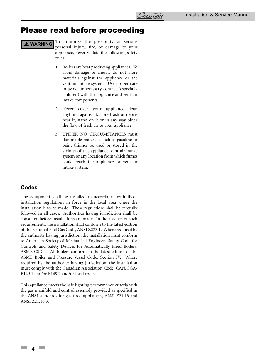 Please read before proceeding | Lochinvar SOLUTION 45000 User Manual | Page 4 / 52
