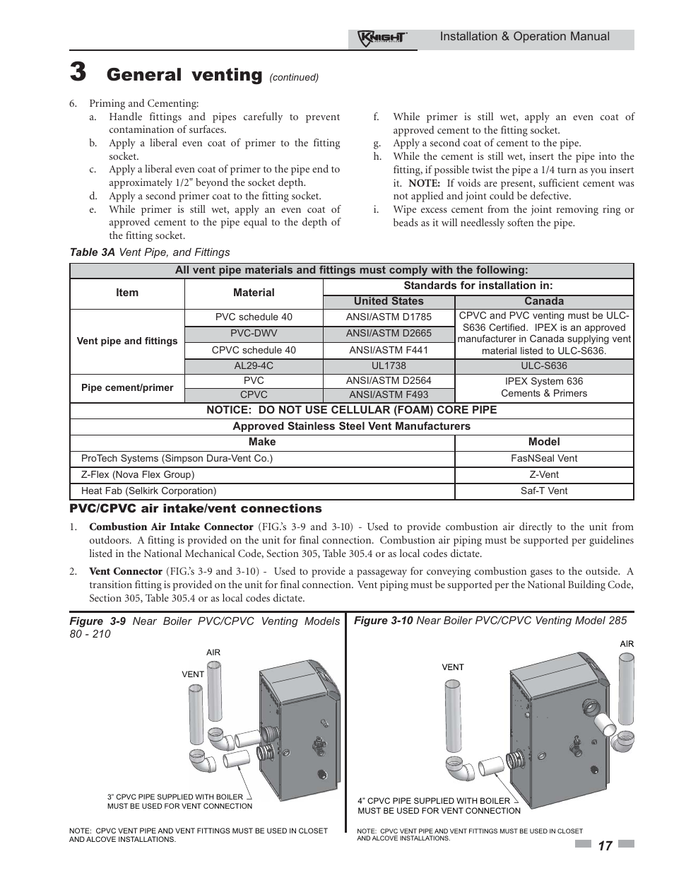 General venting | Lochinvar 80 - 285 User Manual | Page 17 / 76