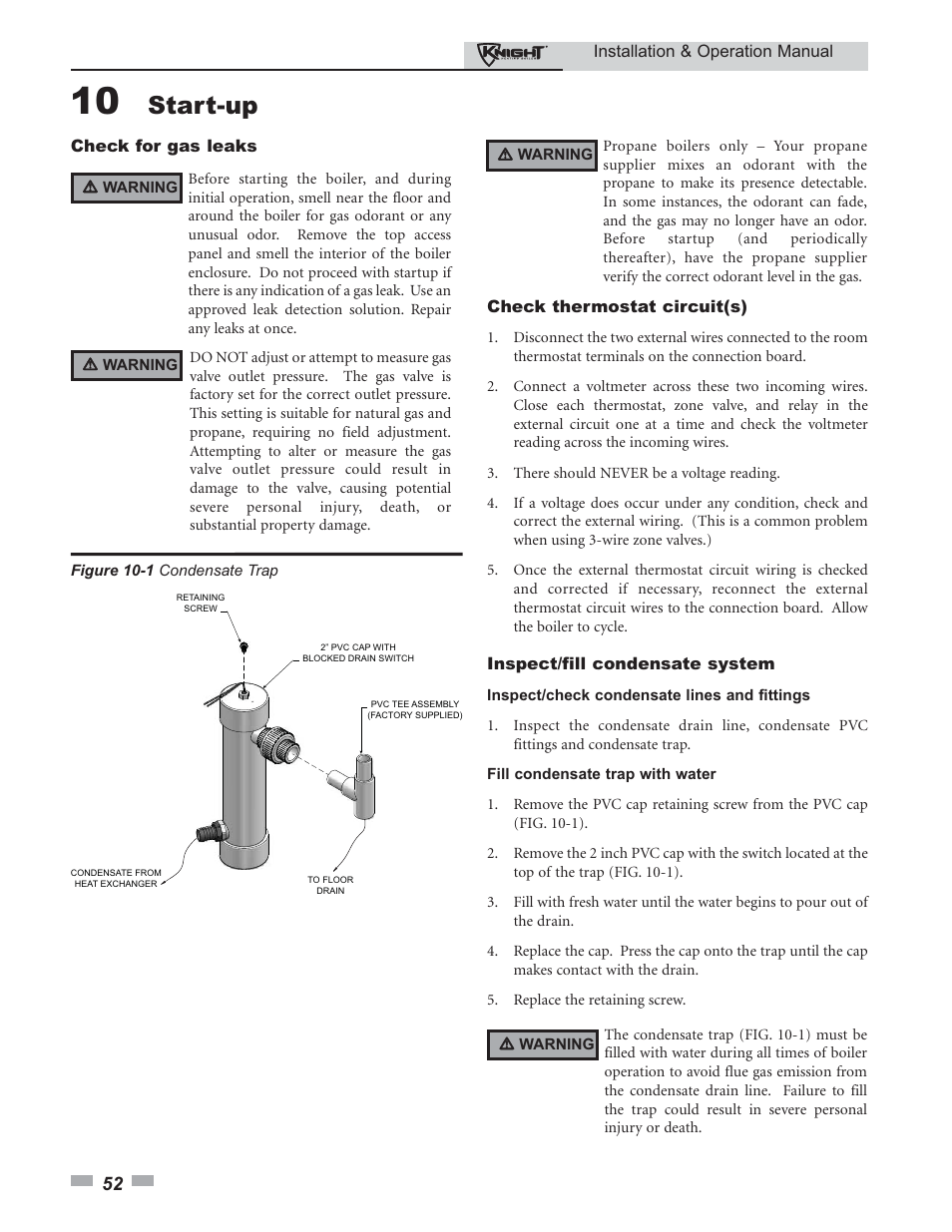 Start-up | Lochinvar 80 - 285 User Manual | Page 52 / 76