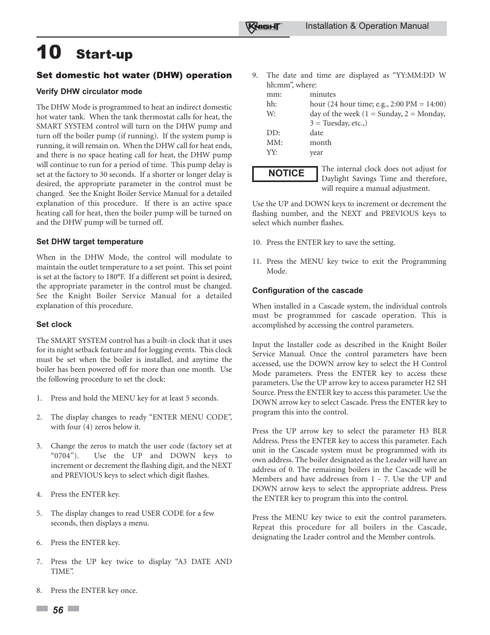 Start-up | Lochinvar 80 - 285 User Manual | Page 56 / 76