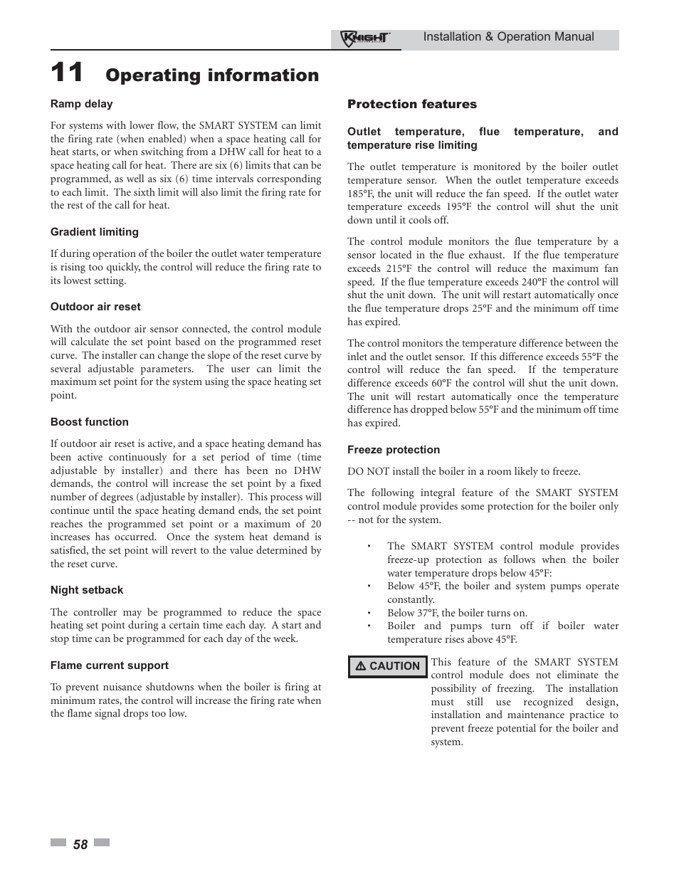 Operating information | Lochinvar 80 - 285 User Manual | Page 58 / 76