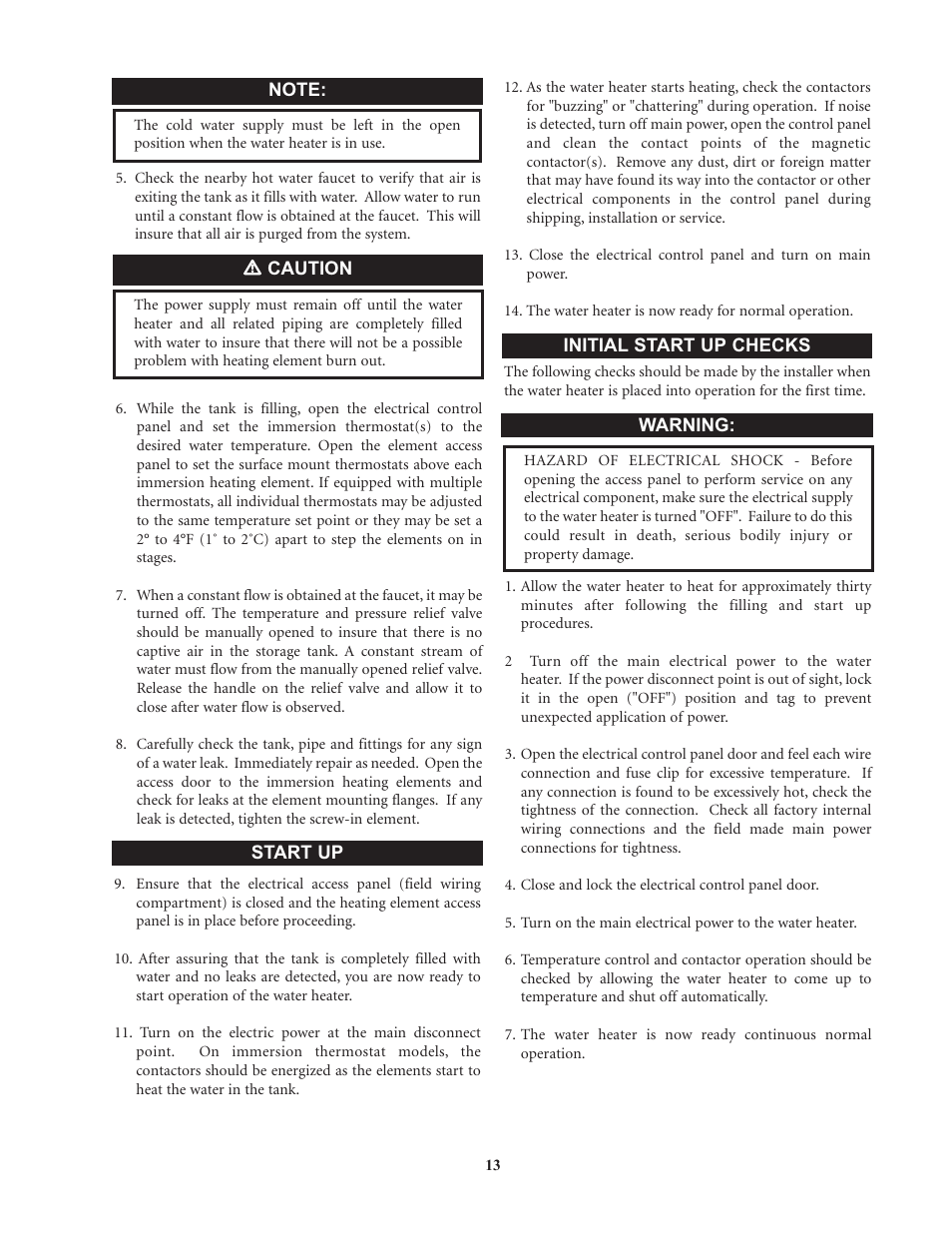 Lochinvar Commercial Electric Water Heaters User Manual | Page 13 / 16