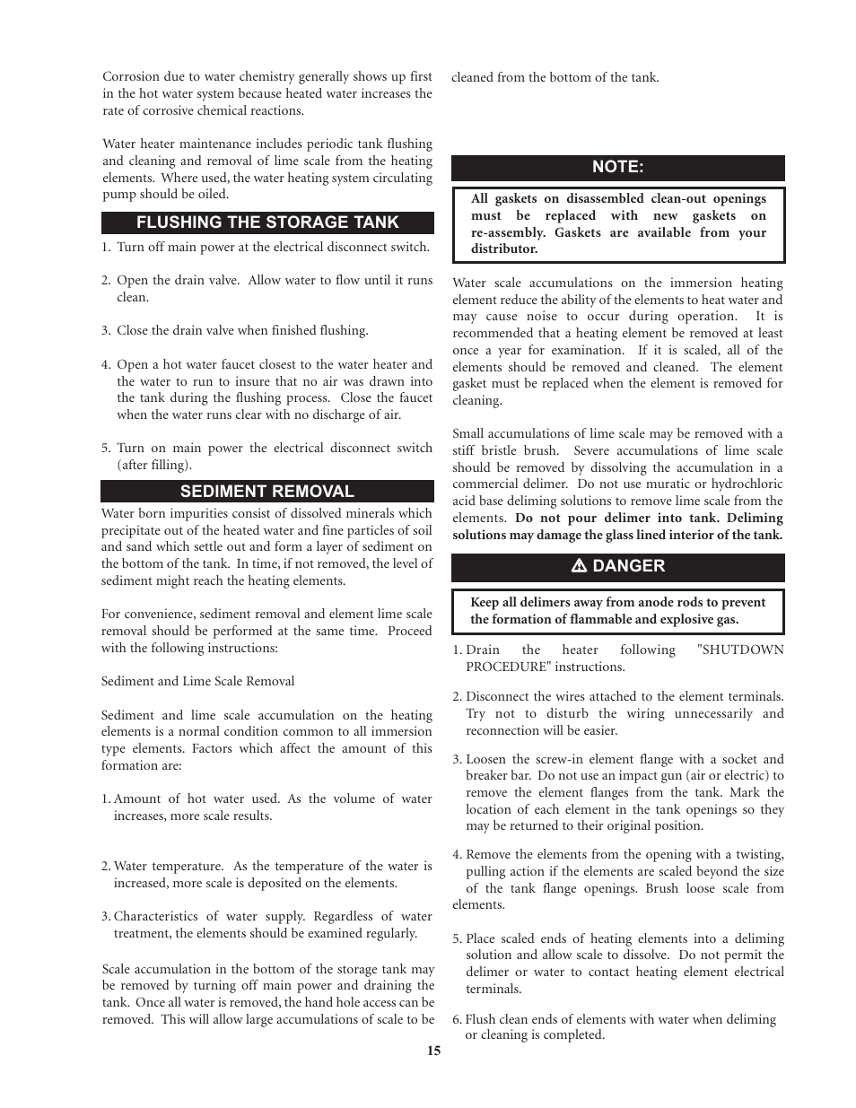 Lochinvar Commercial Electric Water Heaters User Manual | Page 15 / 16