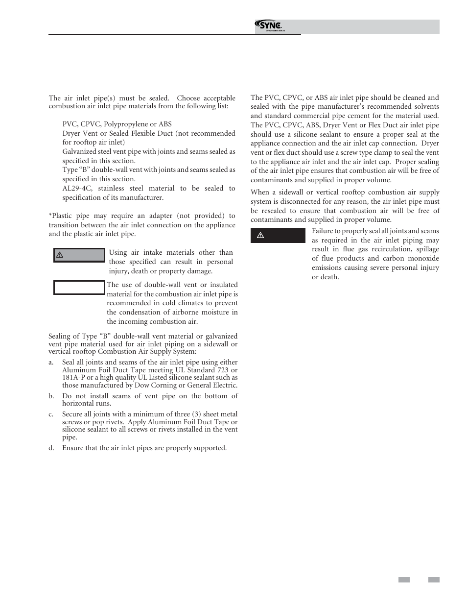 General, Venting | Lochinvar Sunc Condensing Boiler 1.3 User Manual | Page 17 / 68