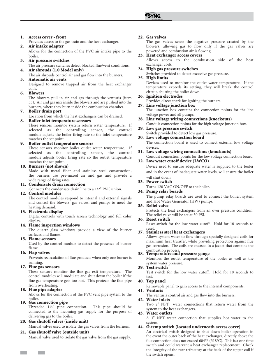 The sync - how it works | Lochinvar Sunc Condensing Boiler 1.3 User Manual | Page 4 / 68
