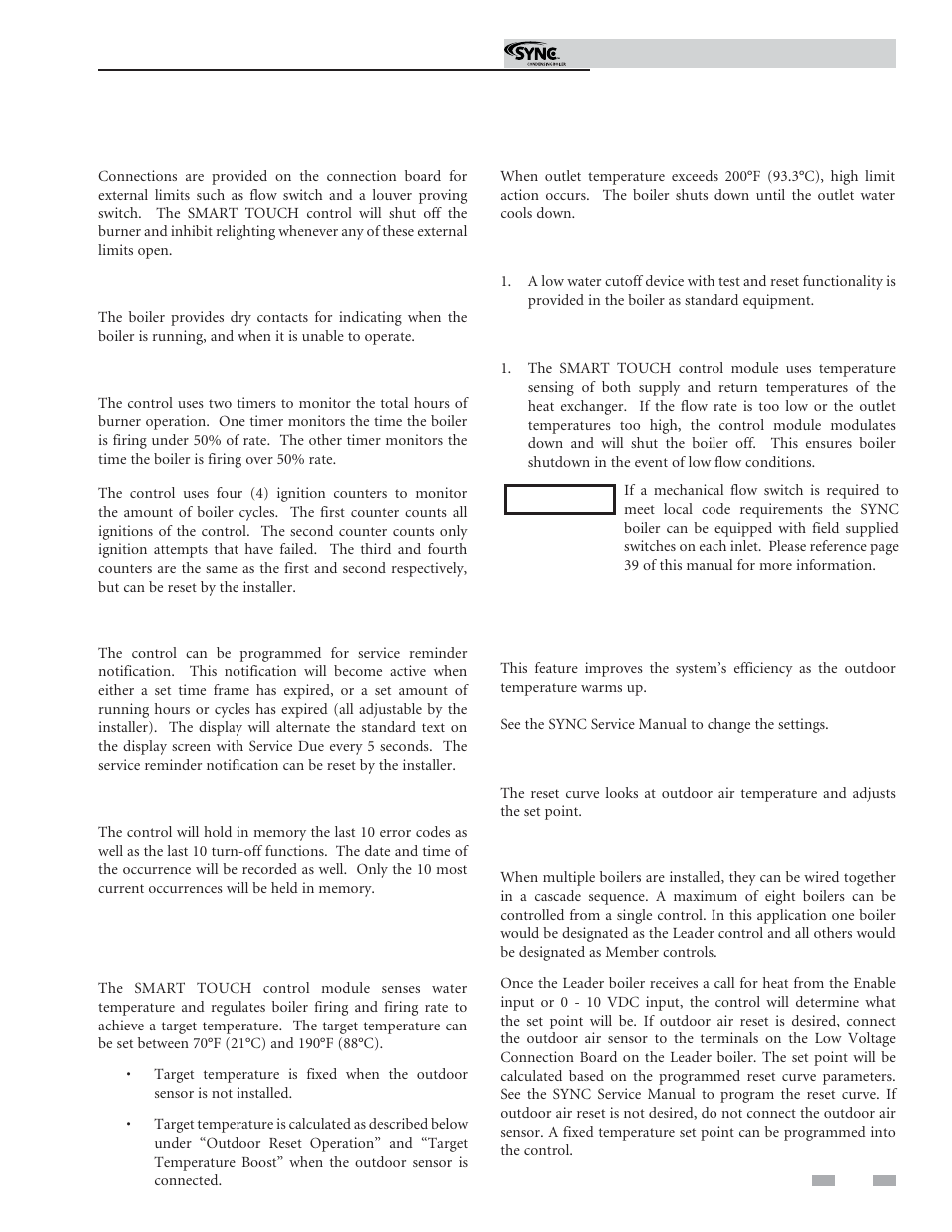 Operating information | Lochinvar Sunc Condensing Boiler 1.3 User Manual | Page 51 / 68