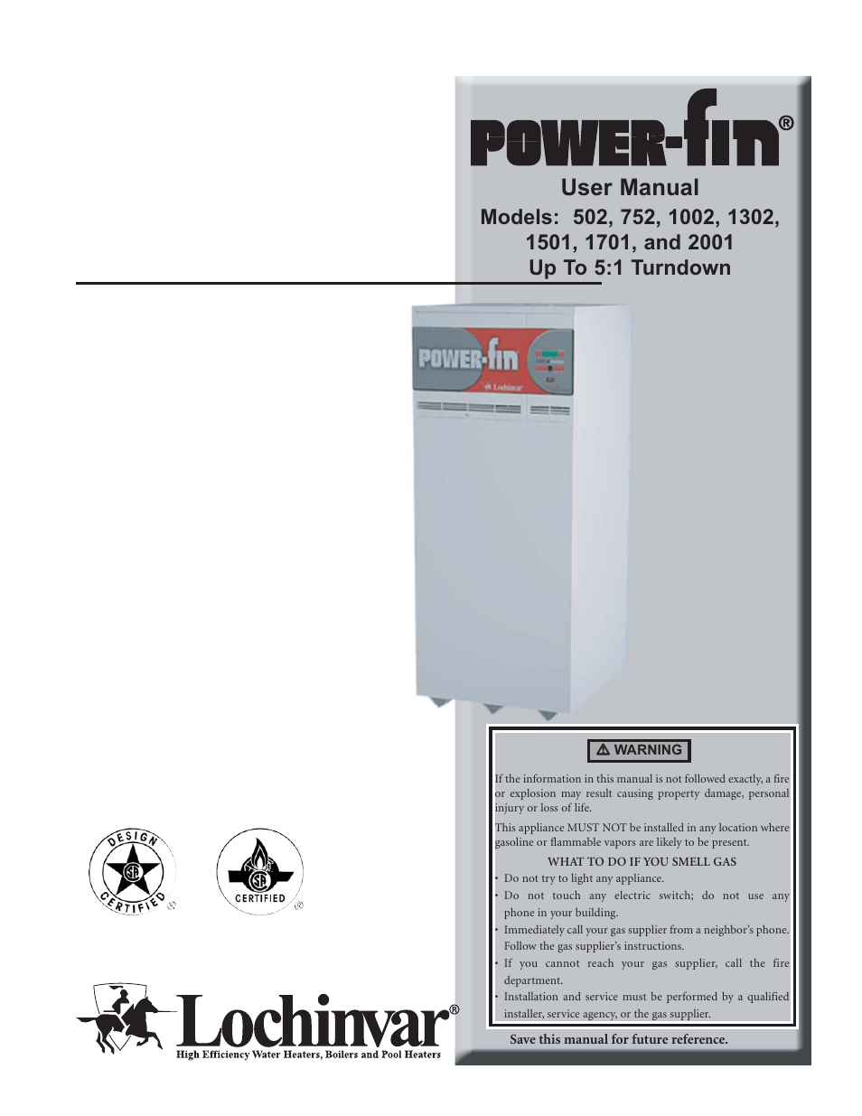 Lochinvar Power-fin 502 User Manual | 16 pages