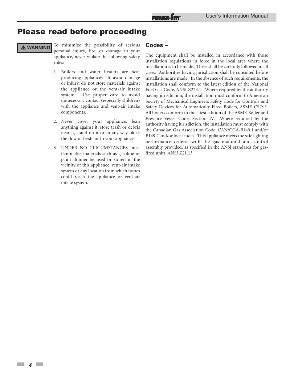 Please read before proceeding | Lochinvar Power-fin 502 User Manual | Page 4 / 16
