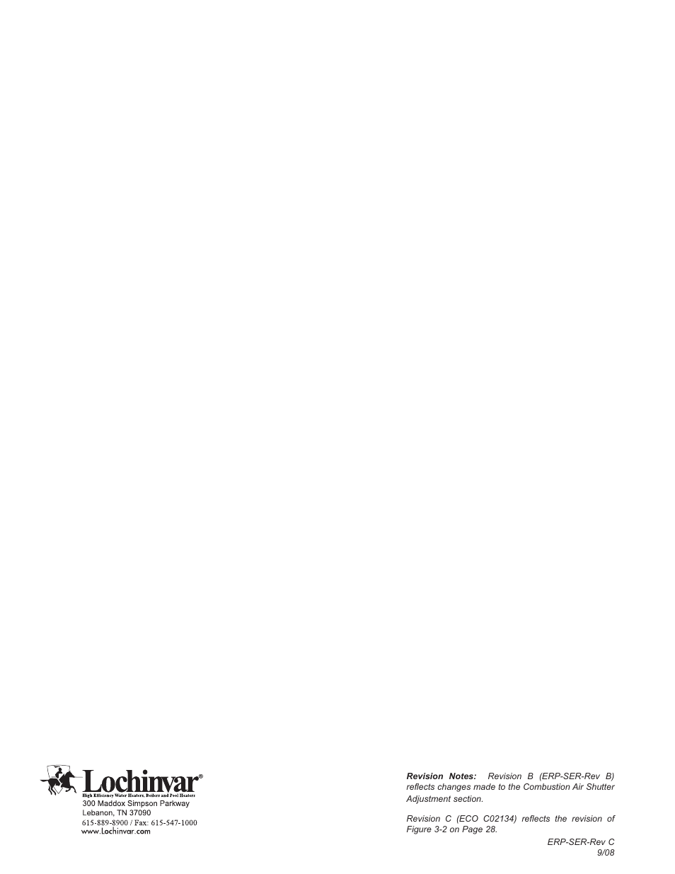 Lochinvar EnergyRite ER152 User Manual | Page 32 / 32