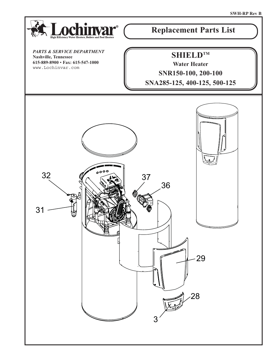 Lochinvar Shield SNA400-125 User Manual | 4 pages