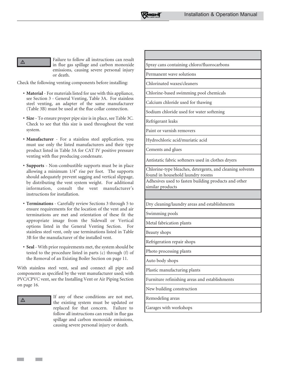 Determine boiler location | Lochinvar KNIGHT WH 55 - 399 User Manual | Page 10 / 80