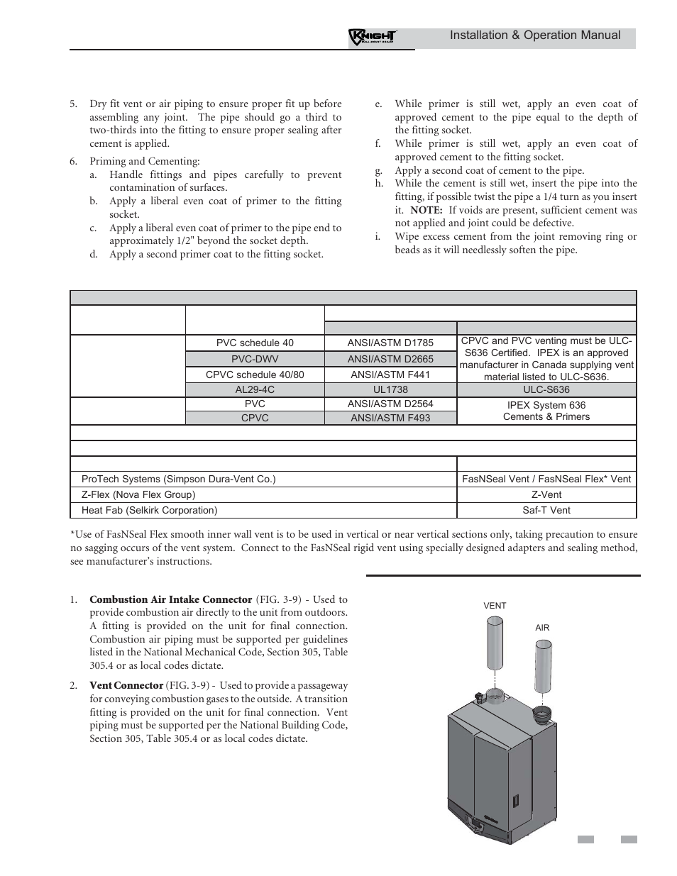 General venting | Lochinvar KNIGHT WH 55 - 399 User Manual | Page 17 / 80