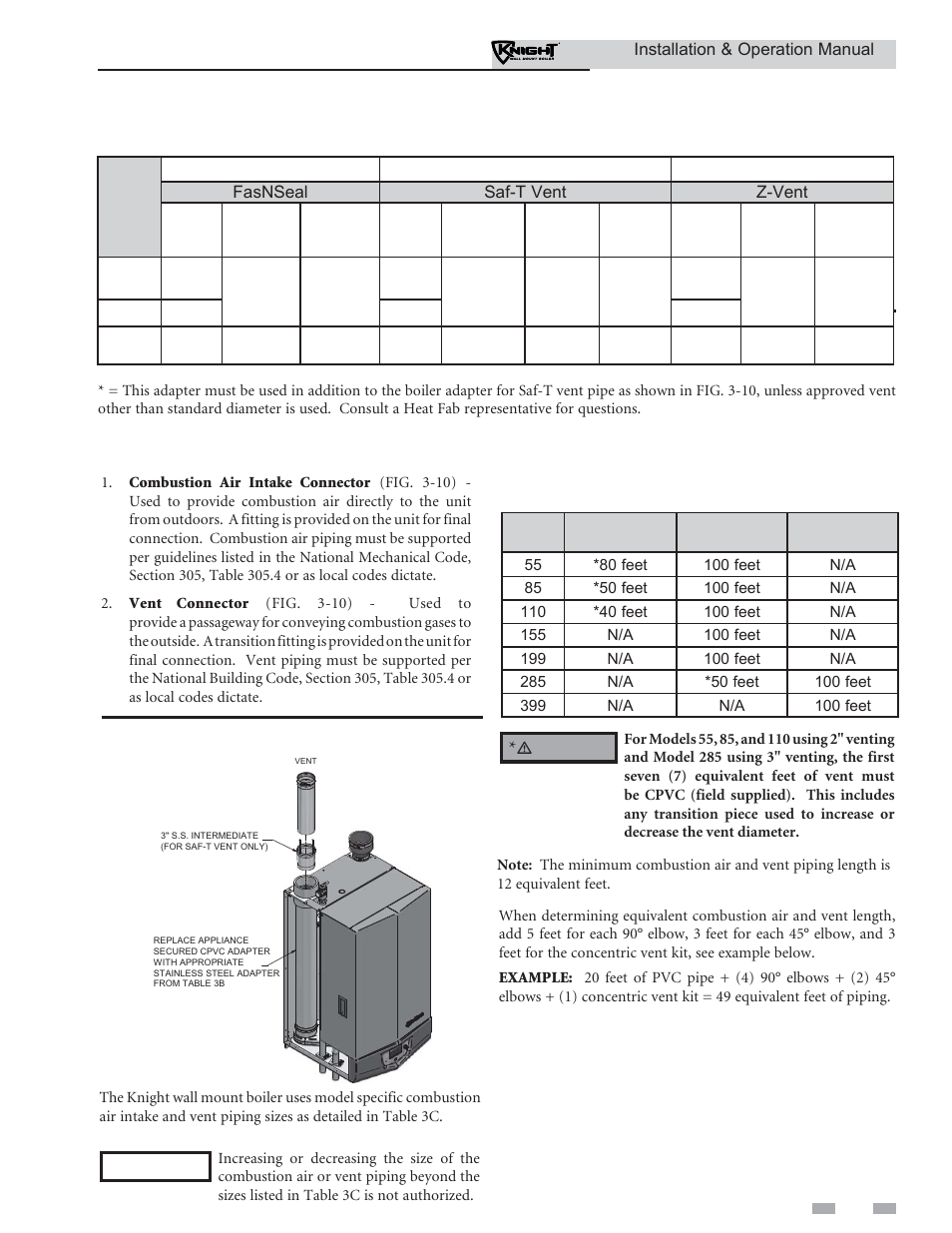 General, Venting, Protech heat fab z flex | Lochinvar KNIGHT WH 55 - 399 User Manual | Page 19 / 80