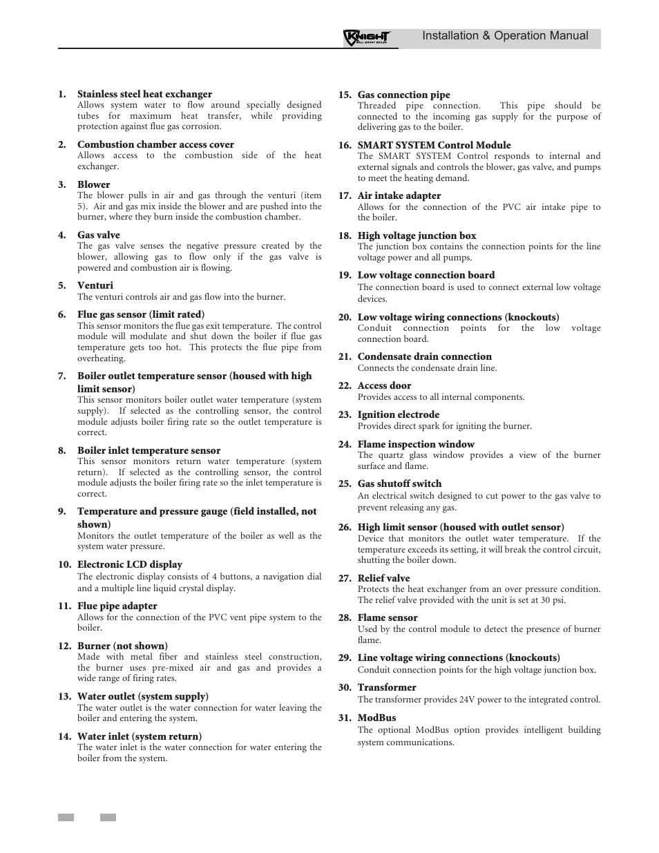 The knight wall mount boiler - how it works | Lochinvar KNIGHT WH 55 - 399 User Manual | Page 4 / 80
