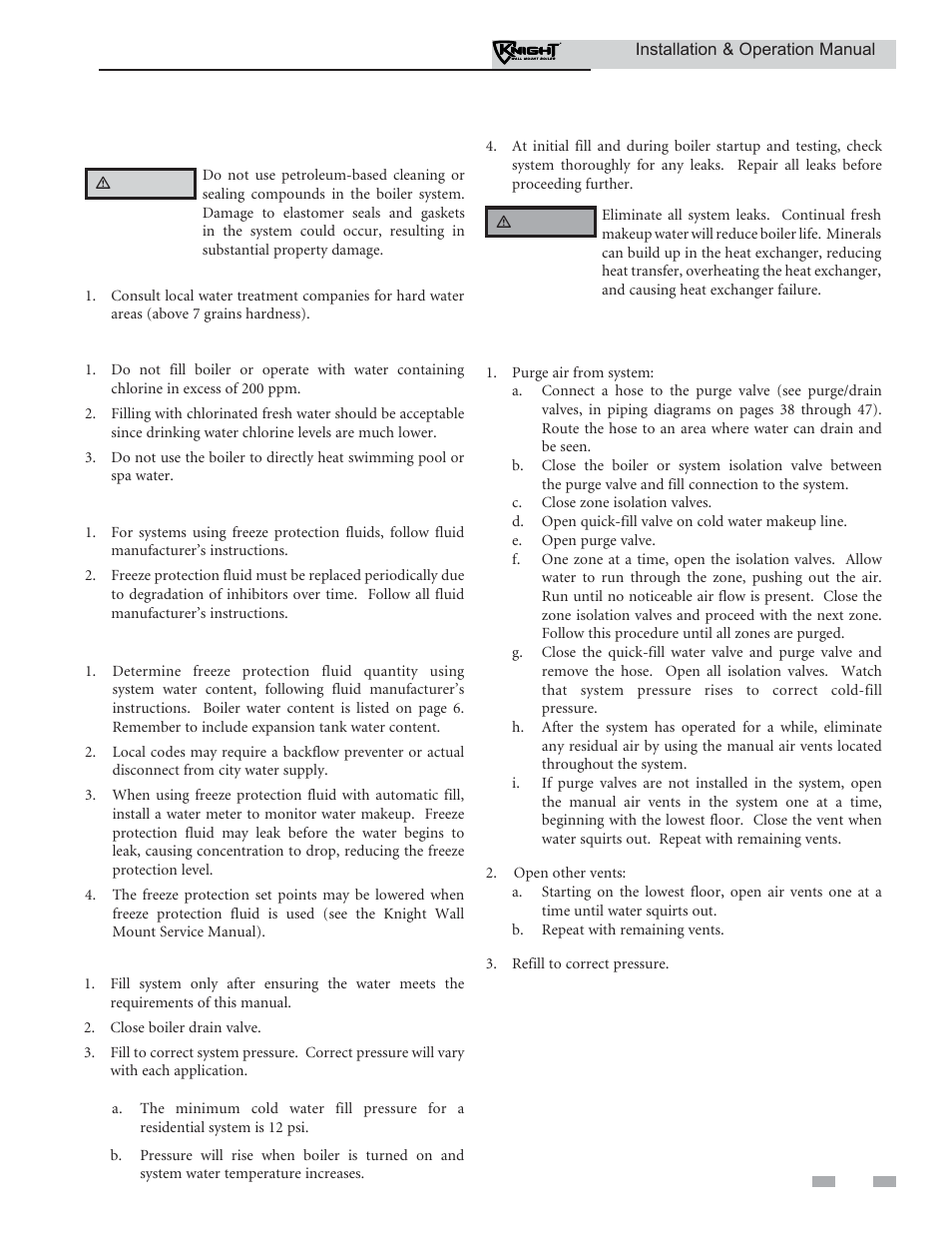 Start-up | Lochinvar KNIGHT WH 55 - 399 User Manual | Page 57 / 80