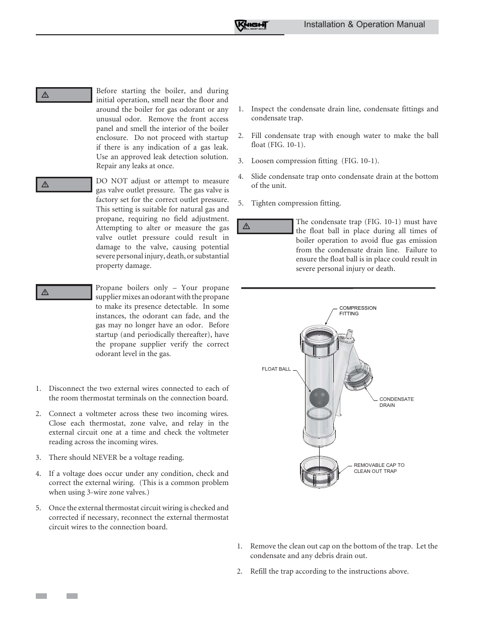 Start-up | Lochinvar KNIGHT WH 55 - 399 User Manual | Page 58 / 80